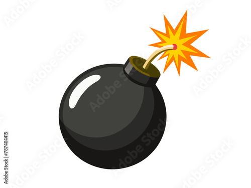 bomb with burning fuse