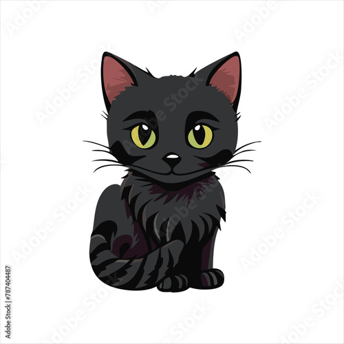 cat vector with a white background for logo  icon  tattoos  and graphic resources