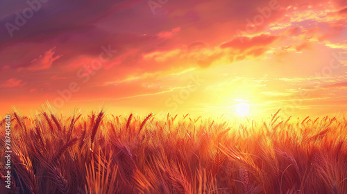 background with wheat field at sunrise © AY AGENCY