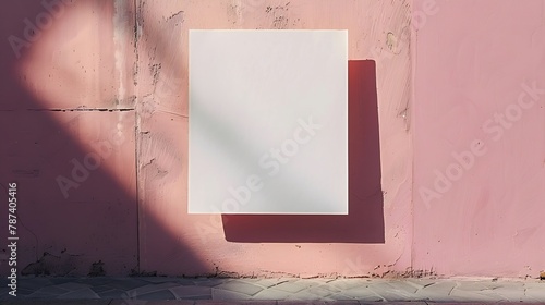 White wrinkled poster template Glued paper mockup Blank wheatpaste on textured wall Empty street art sticker mock up Clear urban glued advertising canvas Billboard advertisment adverti : Generative AI