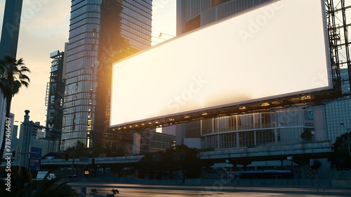 Large blank billboard for outdoor advertising : Generative AI