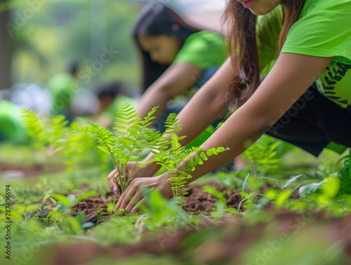 Asian Conservationists Engaging in Urban Tree Planting to Foster Biodiversity and Green Spaces photo