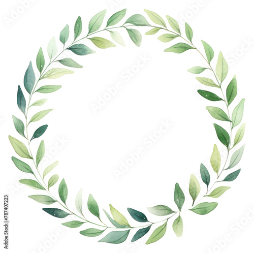 PNG Green leaf circle border pattern wreath plant. 