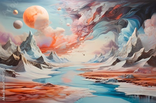 a surreal dreamscape that blurs the boundaries between dream and reality