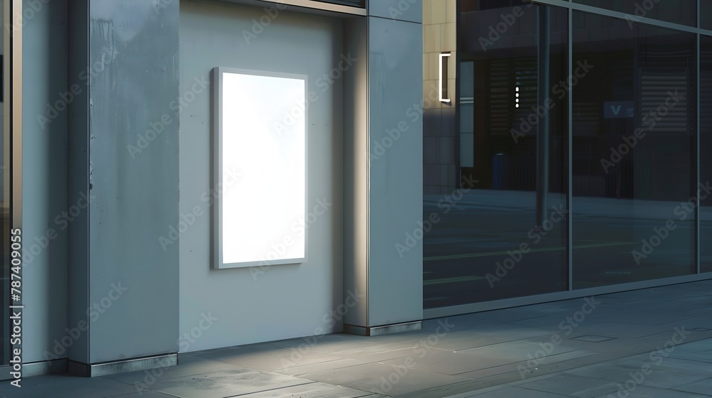 Mockup white paper or white sticker poster displayed on a sidewalk wall Promotion information for marketing announcements and details : Generative AI Mockup white paper or white sticker poster displayed on a sidewalk wall Promotion information for marketing announcements and details : Generative AI