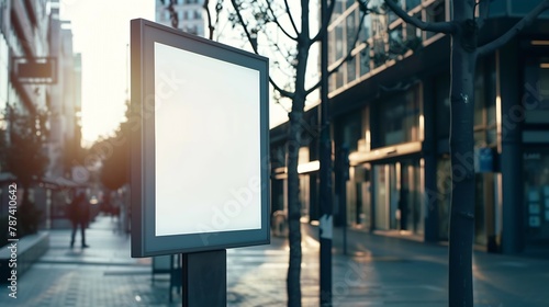 Blank digital screen sign mockup in the urban environment empty space to display your advertising or branding campaign : Generative AI