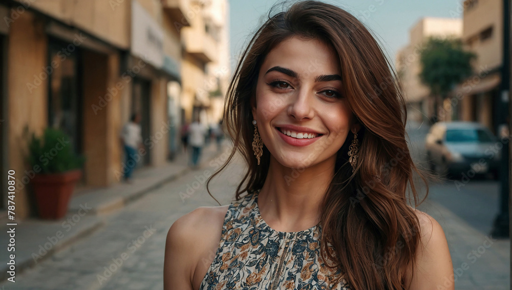 Portrait of a beautiful woman outdoor for shopping. commercial photo, glamorous portrait, Generative AI Portrait of a beautiful woman outdoor for shopping. commercial photo, glamorous portrait, Generative AI
