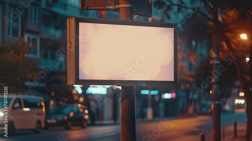 Front view The concept of marketing communication to promote idea wide panorama Billboard mockup outdoors outdoor advertising poster on the street for advertisement street city : Generative AI