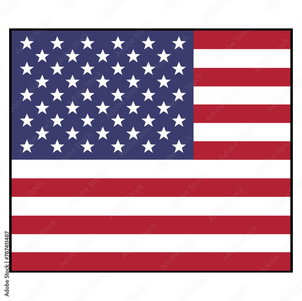 Naklejka premium America Flag Vector With Square Shape