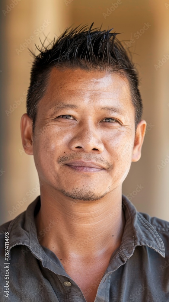 Confident Mature Asian Man with Casual Style Portrait Confident Mature Asian Man with Casual Style Portrait