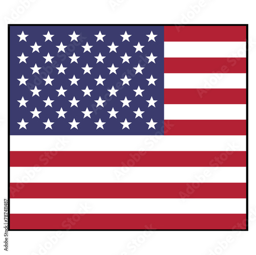 America Flag Vector With Square Shape