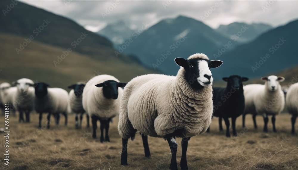 Fototapeta premium sheep in the mountains