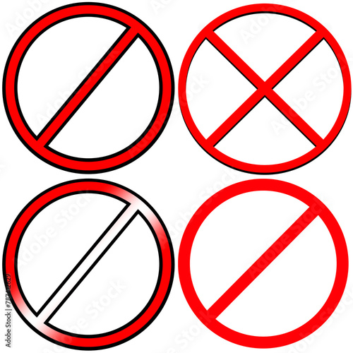 Prohibited No Sign 4 Pack