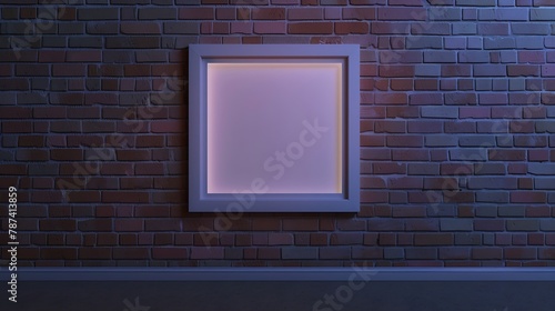 Blank frame on brick wall 2 : Generative AI
