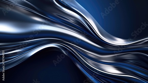 The abstract picture of the two colours of blue and silver colours that has been created form of the waving shiny smooth satin fabric that curved and bend around this beauty abstract picture. AIGX01.