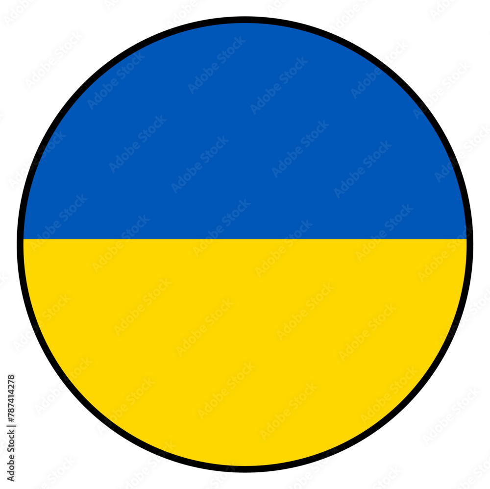 Ukraine Flag Vector With Circle Shape Ukraine Flag Vector With Circle Shape