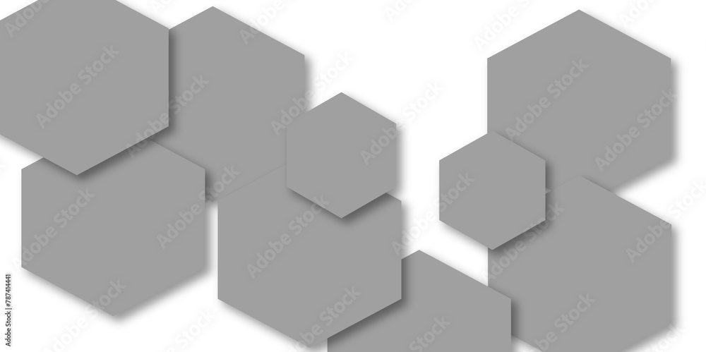 Abstract gray hexagon and hexagonal lines on white background. abstract 3d hexagonal background with shadow. Vector illustration. Hexagonal honeycomb pattern background with space for text. Abstract gray hexagon and hexagonal lines on white background. abstract 3d hexagonal background with shadow. Vector illustration. Hexagonal honeycomb pattern background with space for text.