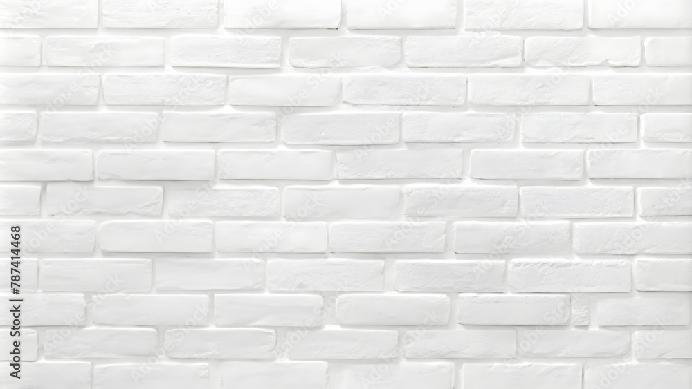 Fototapeta premium Abstract white brick wall texture for pattern background