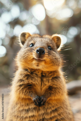 Endearing Quokka. Portrait of a charming and furry creature