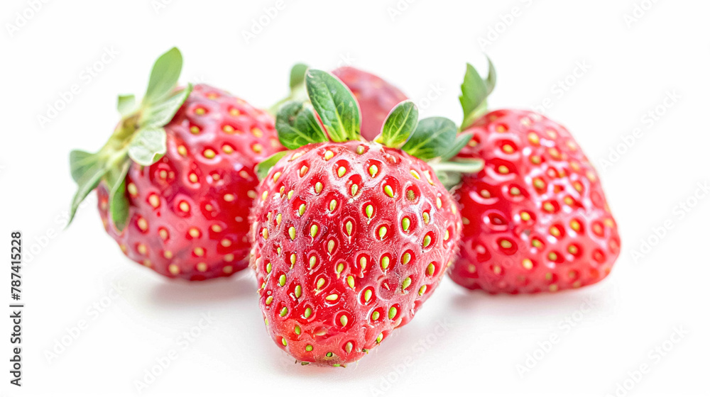 Beautiful strawberries isolated on white background, fresh strawberry farm market product Beautiful strawberries isolated on white background, fresh strawberry farm market product