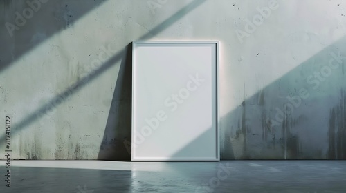 Urban Mock up white paper billboard or poster in a frame on a wall background : Generative AI