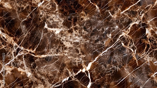 seamless texture of Emperador marble with rich brown tones and white streaks