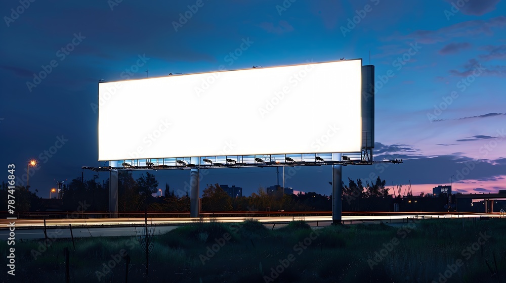 Large blank billboard giantboard for outdoor advertising : Generative AI Large blank billboard giantboard for outdoor advertising : Generative AI