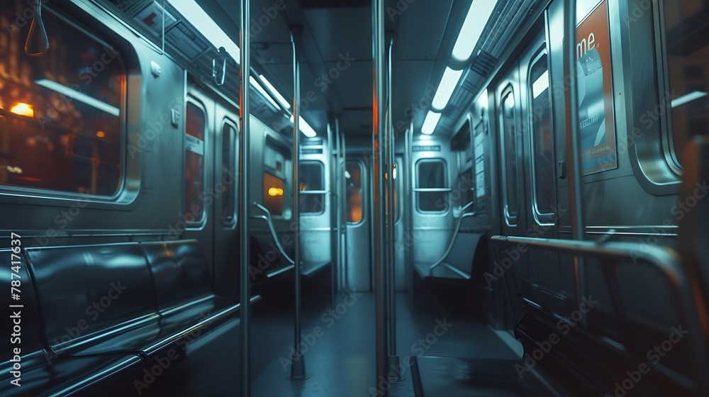 Obraz premium Subway Scenery and Advertising Mockup : Generative AI