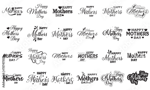Mother's day typography bundle t-shirt design. Vector illustration. isolated on white background. EPS 10