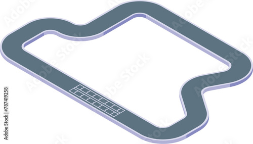 Kart racing track icon isometric vector. Sport circuit. Extreme safety