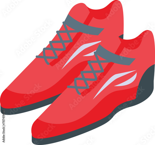 Kart sport shoes icon isometric vector. Driver equipment. Racing tool