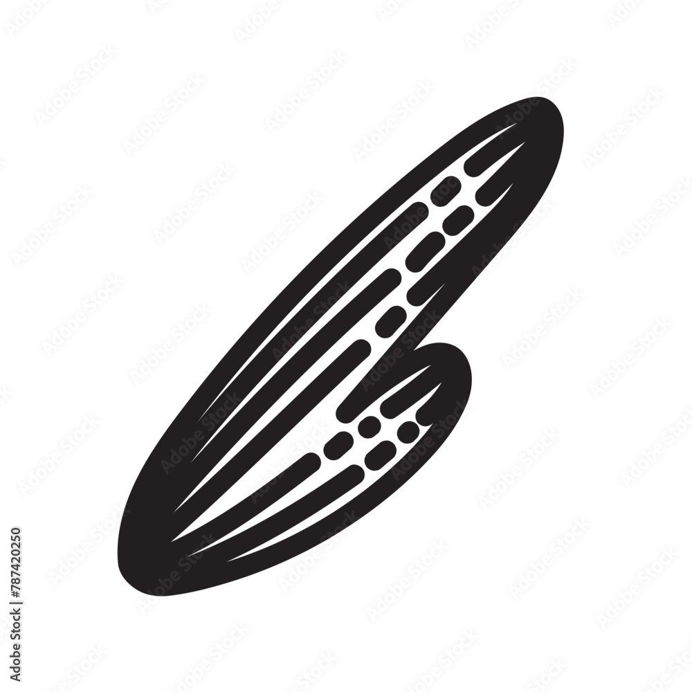 Plant Vector Icon with. Engraving style in Black and White