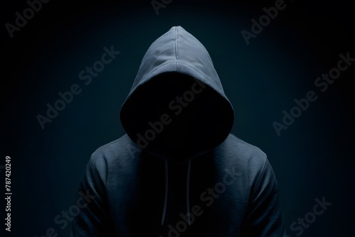 In the shadows hooded figure embodies mystery in the night