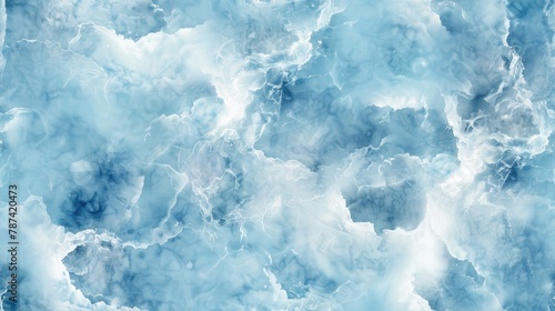 seamless texture resembling Blue Celeste marble with a light blue background and subtle white cloud-like patterns. © pvl0707