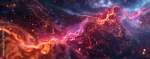 Cosmic energy. Bright neon background. © Yahor Shylau 