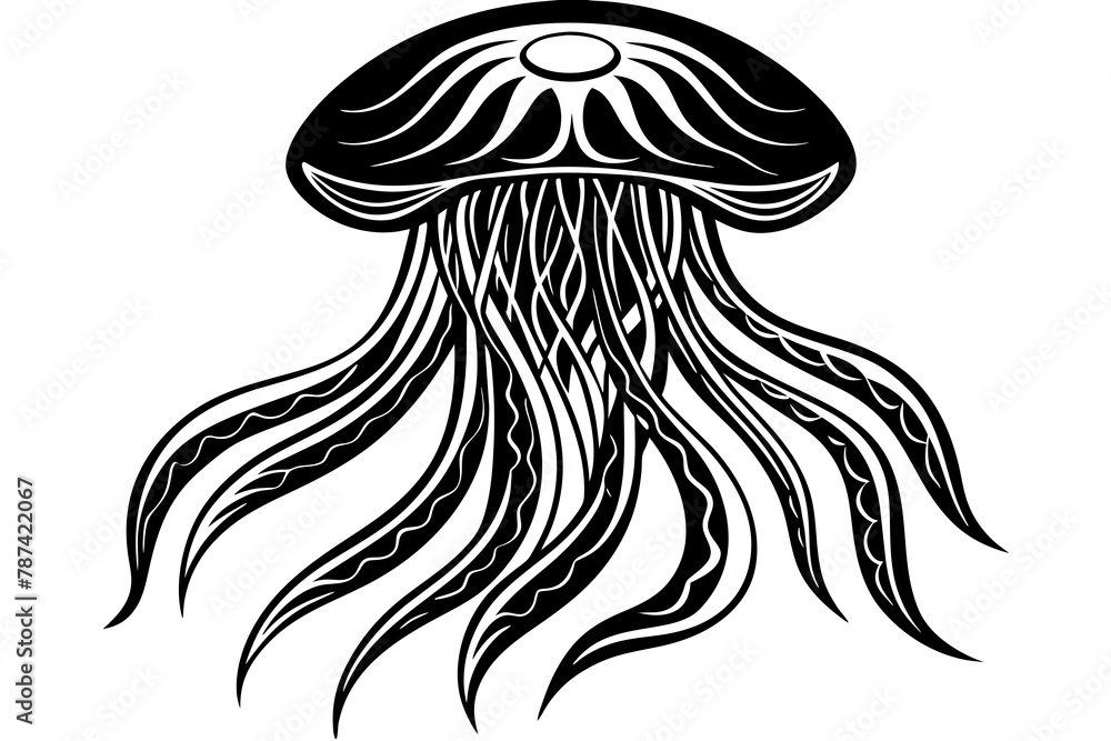 Mysterious Jellyfish vector illustration white background Mysterious Jellyfish vector illustration white background