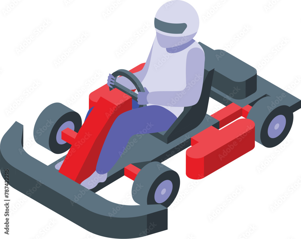 Engine active lap icon isometric vector. Sport cart go. Person power