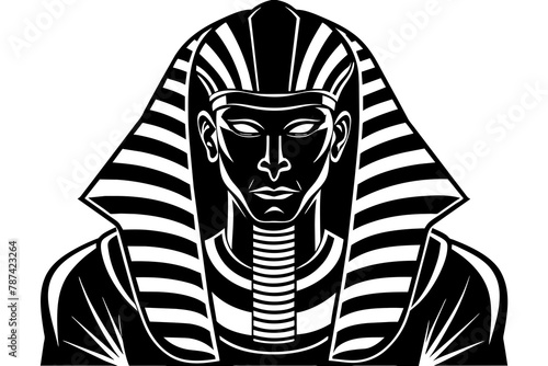 Pharaoh's Profile Silhouette vector illustration white background