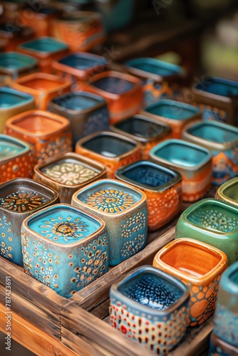 A pottery festival with handcrafted ceramic gift boxes on display © Expert Mind