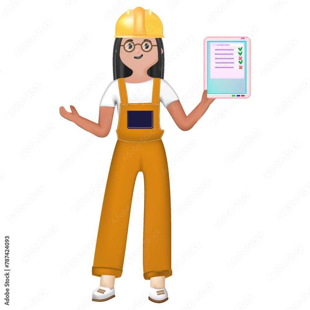 A female engineer holds a clipboard . The concept of a contract for service, connection or hiring a specialist. A female engineer holds a clipboard . The concept of a contract for service, connection or hiring a specialist.