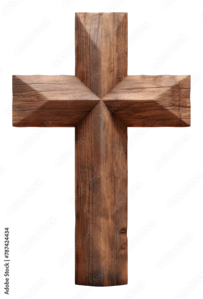 PNG Christian cross wood crucifix symbol.