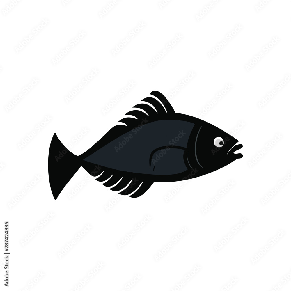 Fish or seafood flat icon for food apps and websites, Isolated cartoon icon aquarium animals.Vector illustration of tropical fish on a white background. Fish or seafood flat icon for food apps and websites, Isolated cartoon icon aquarium animals.Vector illustration of tropical fish on a white background.