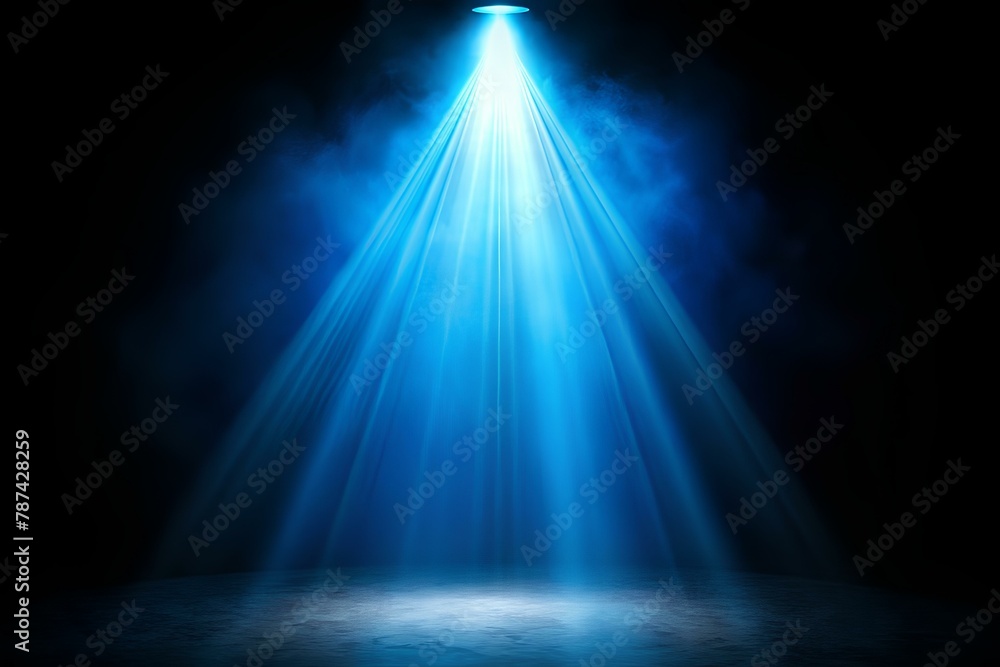 black background with diffused blue light from above