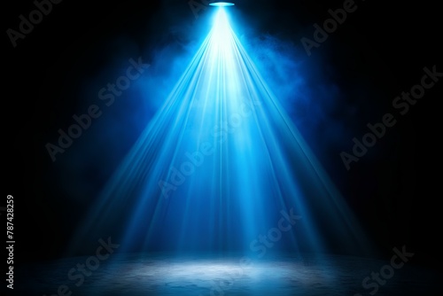 black background with diffused blue light from above