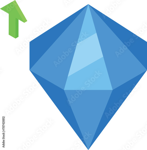 Diamond blue color icon isometric vector. Finance actives. Gem stone