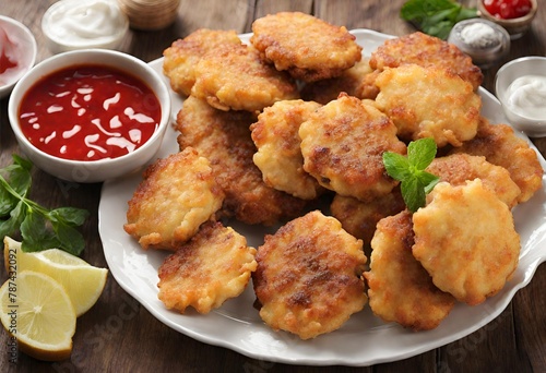 Fritters with sauce