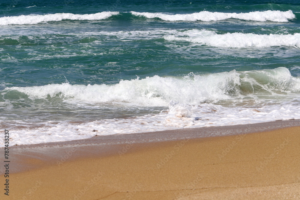 Sandy beach on the shores of the Mediterranean Sea in northern Israel. Sandy beach on the shores of the Mediterranean Sea in northern Israel.