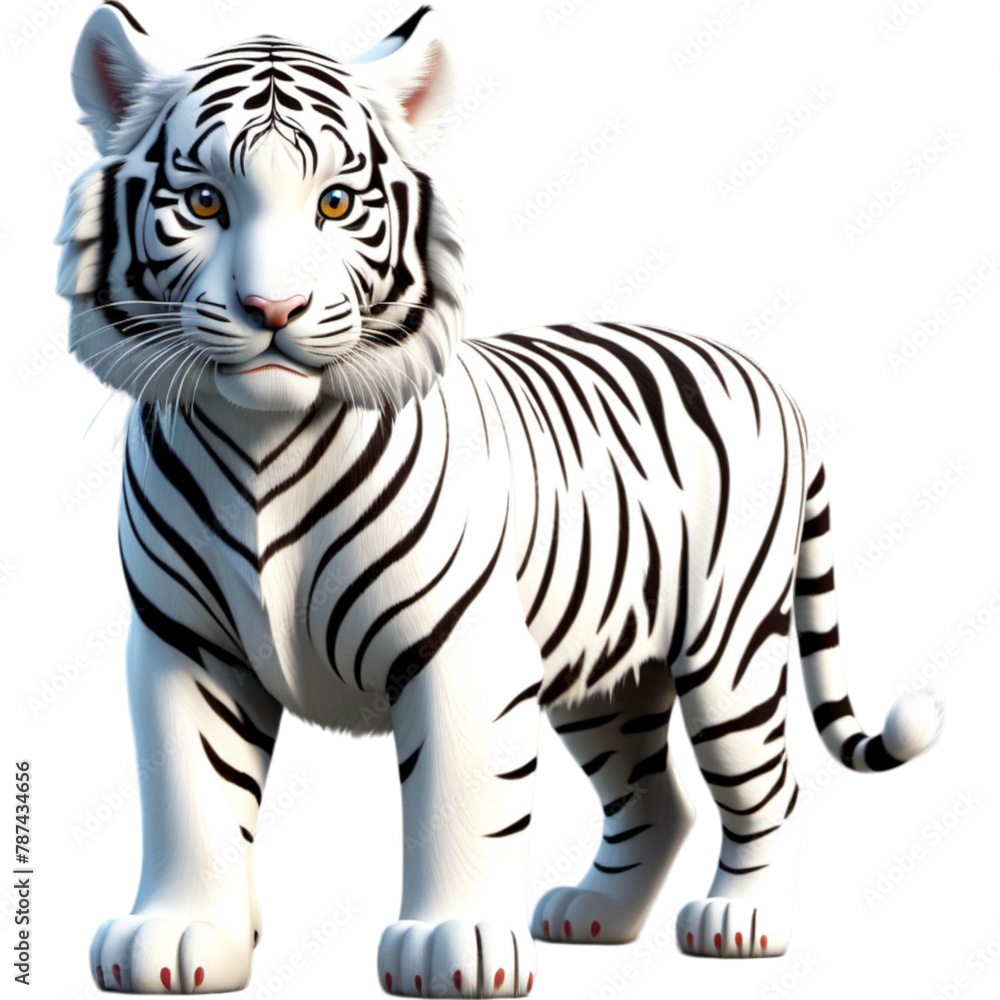Obraz premium Realistic White Tiger