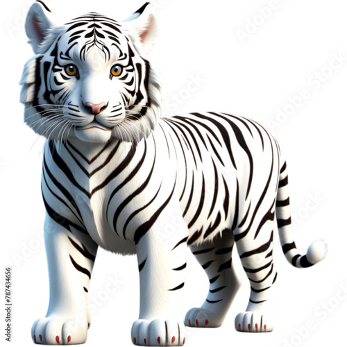 Realistic White Tiger