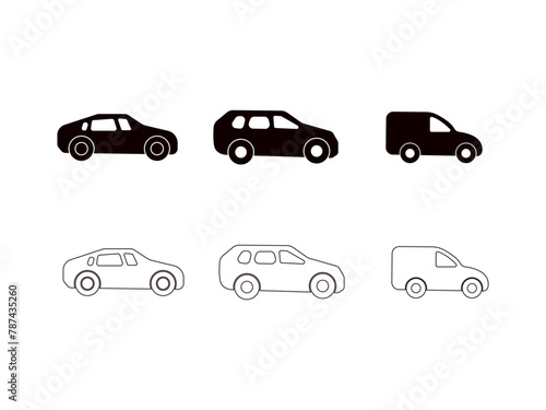 Car icons set vector illustration.